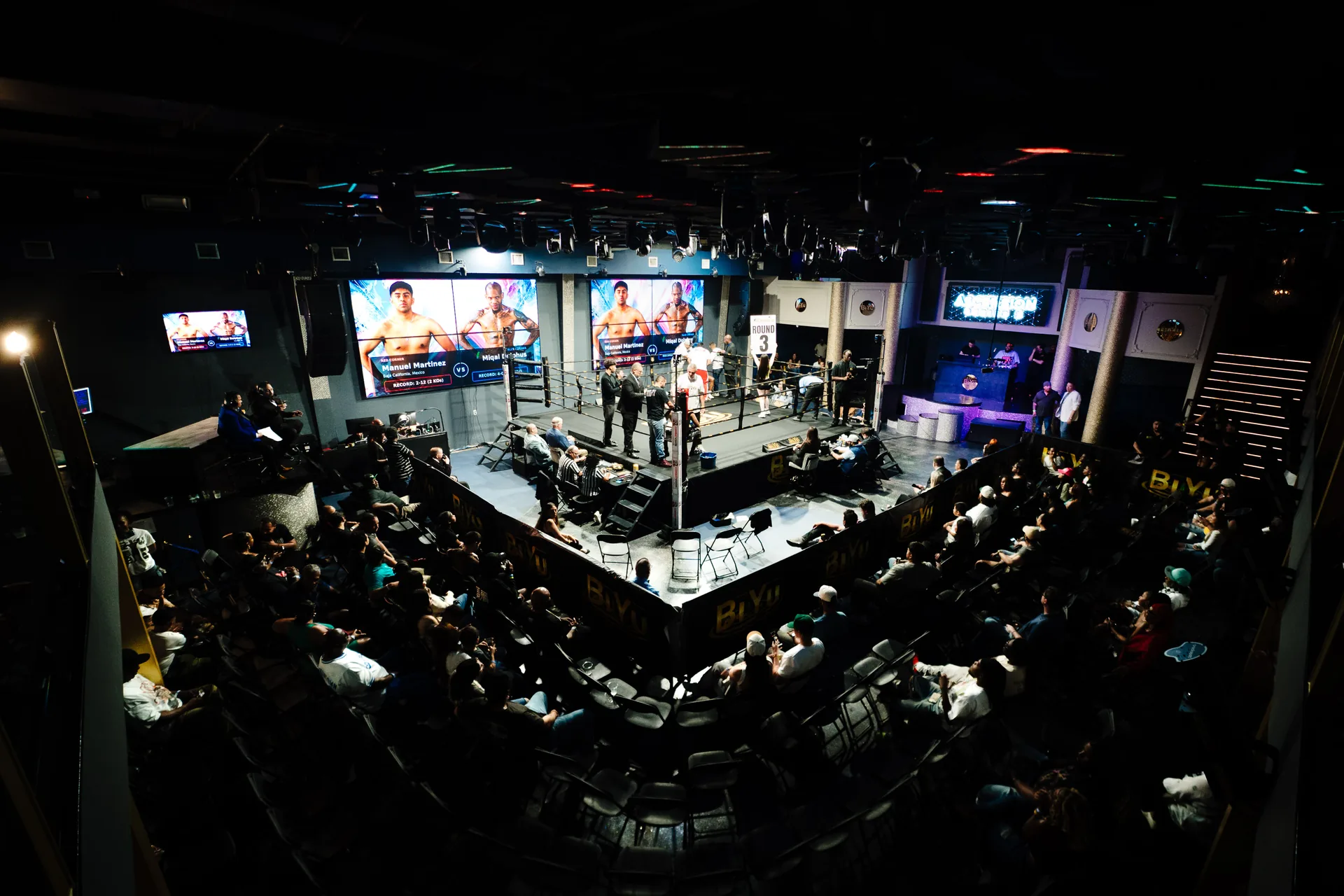 BIYU Arena elevated boxing event view