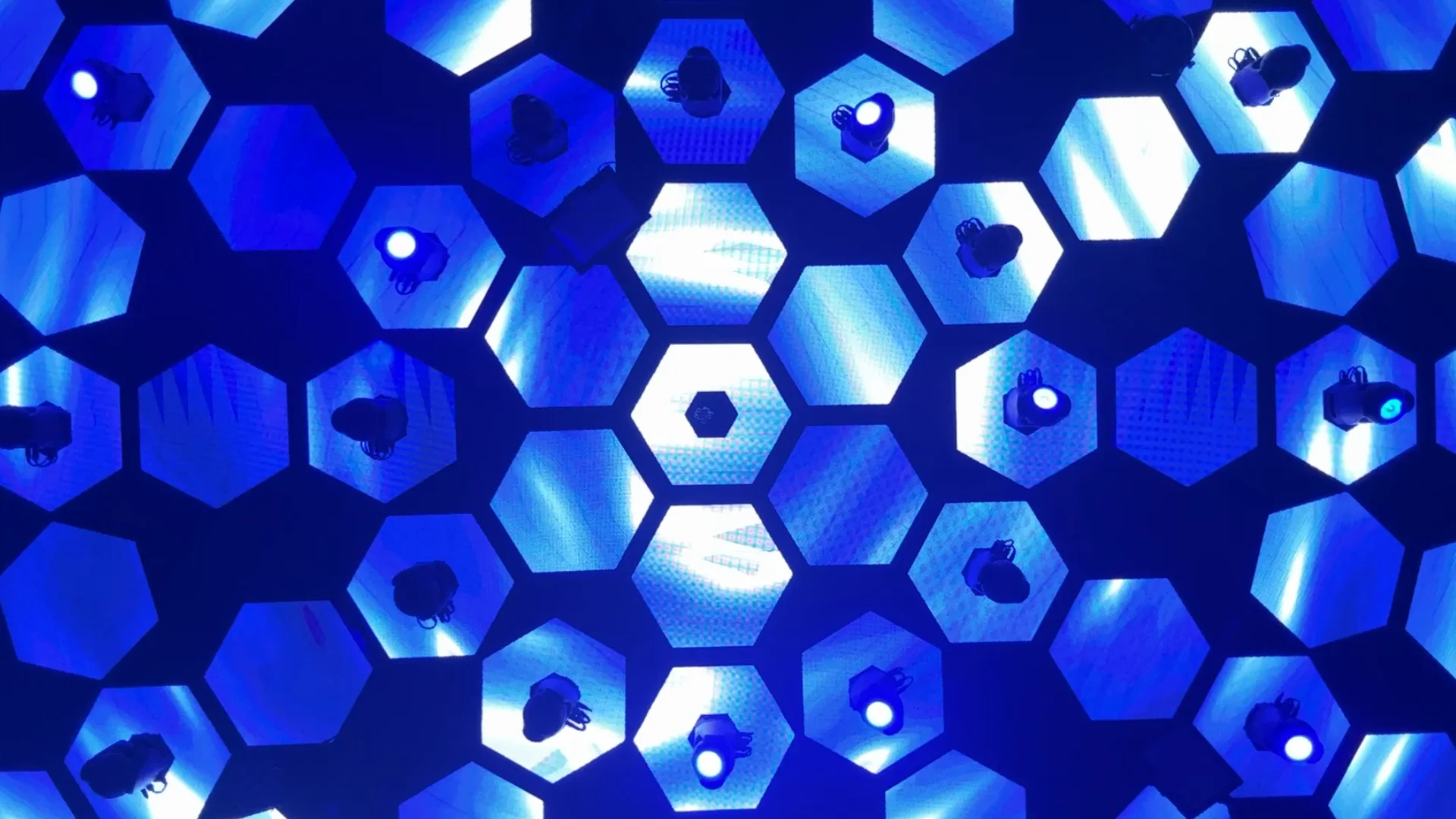 LED ceiling detail at BIYU Arena